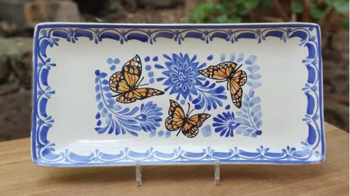  rectangular-plate-tray-butterfly-dinner-salad-table-accent-blue-and-white-fortwo-gifts-2