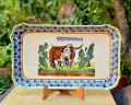 longhorn-design-rectangular-platter-tray-ceramics-handmade-mexico-for-sale