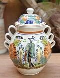 mexican-ceramic-pottery-decorative-vase-hand-crafts-amazon-halloween-day-of-dead-catrin-pattern-guanajuato-mexico